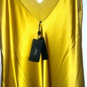 Rag and bone, chartreuse slip dress, never worn, size 8